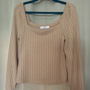 Project social T tan long-sleeve shirt, size x-small